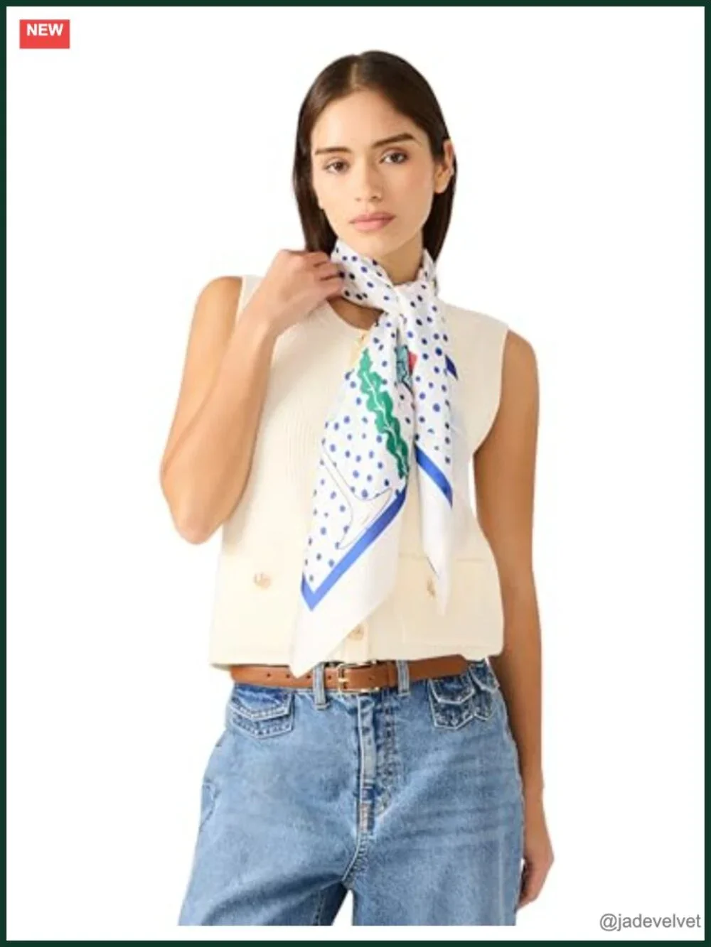 Luxurious Square Scarf with Geometric Pattern, Lightweight Polyester, Versatile
